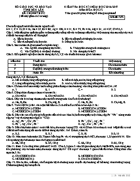 Đề kiểm tra học kỳ I môn Hóa học Lớp 12 - Mã đề 252 - Năm học 2016-2017 - Sở GD & ĐT Đắk Lắk